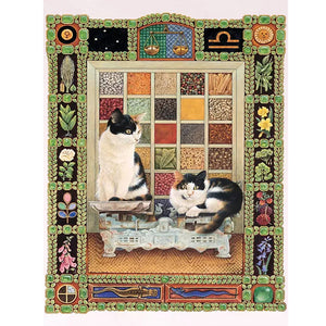 Card Cat 30*40CM(Canvas) Full Round Drill Diamond Painting