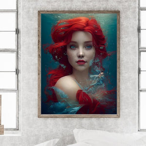 Red-Haired Woman 30*40CM(Canvas) Full Round Drill Diamond Painting
