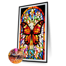 Load image into Gallery viewer, Stained Glass Art - Butterfly 40*60CM(Canvas) Full Round Drill Diamond Painting
