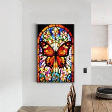 Load image into Gallery viewer, Stained Glass Art - Butterfly 40*60CM(Canvas) Full Round Drill Diamond Painting
