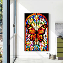Load image into Gallery viewer, Stained Glass Art - Butterfly 40*60CM(Canvas) Full Round Drill Diamond Painting
