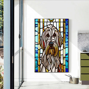 Stained Glass Art - Labrador 40*60CM(Canvas) Full Round Drill Diamond Painting