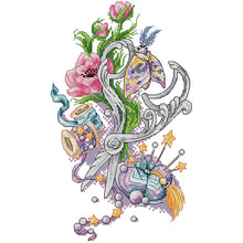 Load image into Gallery viewer, Joy Sunday - Silver Scissors - 19*32CM 14CT 2 Stamped Cross Stitch
