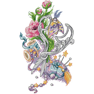 Joy Sunday - Silver Scissors - 19*32CM 14CT 2 Stamped Cross Stitch