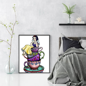 Huancan - Teacup Princess - 40*50CM 11CT 3 Stamped Cross Stitch