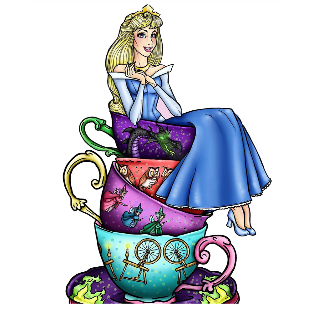Huancan - Teacup Princess - 40*50CM 11CT 3 Stamped Cross Stitch