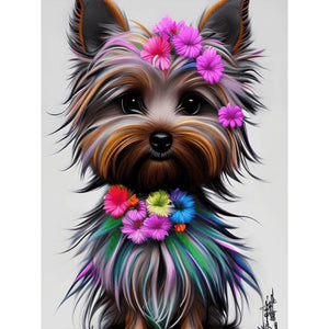 Yorkshire Terrier 30*40CM(Canvas) Full Round Drill Diamond Painting