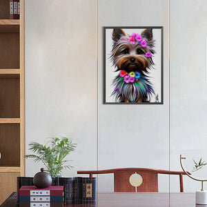 Yorkshire Terrier 30*40CM(Canvas) Full Round Drill Diamond Painting