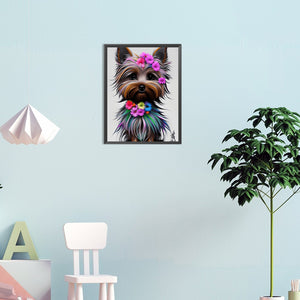 Yorkshire Terrier 30*40CM(Canvas) Full Round Drill Diamond Painting