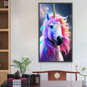 Elegant Unicorn 40*70CM(Canvas) Full Round Drill Diamond Painting