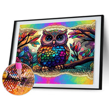 Load image into Gallery viewer, Owl With Rainbow Border 40*30CM(Canvas) Full Round Drill Diamond Painting

