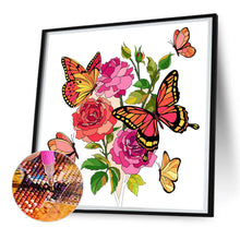 Load image into Gallery viewer, Butterflies And Flowers 30*30CM(Canvas) Full Round Drill Diamond Painting
