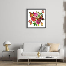 Load image into Gallery viewer, Butterflies And Flowers 30*30CM(Canvas) Full Round Drill Diamond Painting

