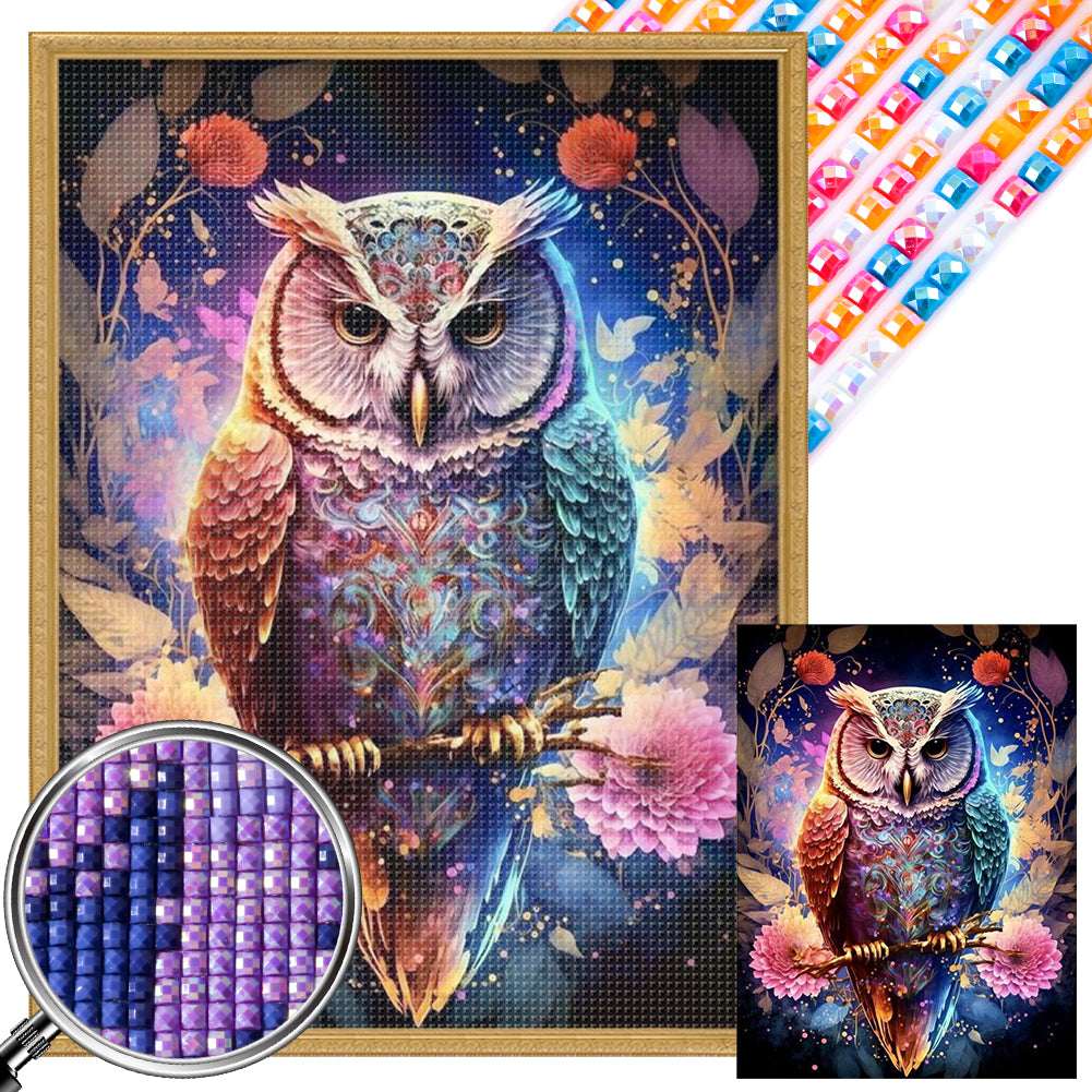 Owl 30*40CM(Picture) Partial AB Full Square Drill Diamond Painting