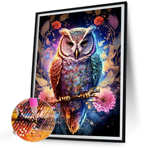 Owl 30*40CM(Picture) Partial AB Full Square Drill Diamond Painting
