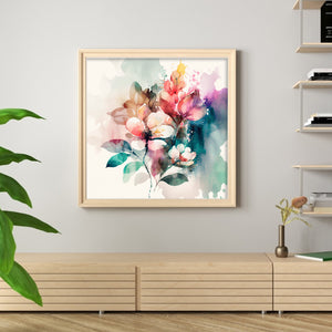 DIY - Little White Flower - 50*50CM 11CT 3 Stamped Cross Stitch
