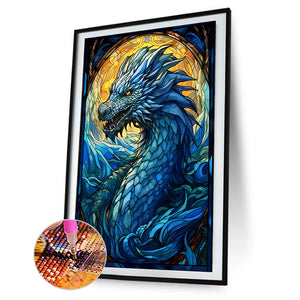 Blue Earthworm Dragon 40*55CM(Canvas) Full Round Drill Diamond Painting