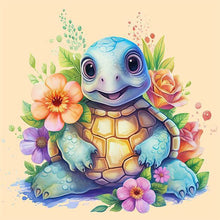 Load image into Gallery viewer, Cute Turtle And Flowers 30*30CM(Canvas) Full Round Drill Diamond Painting
