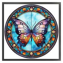 Load image into Gallery viewer, Huancan - Glass Painting - Butterfly - 40*40CM 11CT 3 Stamped Cross Stitch
