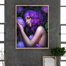 Load image into Gallery viewer, Hydrangea Girl 30*40CM(Canvas) Full Round Drill Diamond Painting
