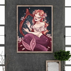 Mermaid 30*40CM(Canvas) Full Round Drill Diamond Painting