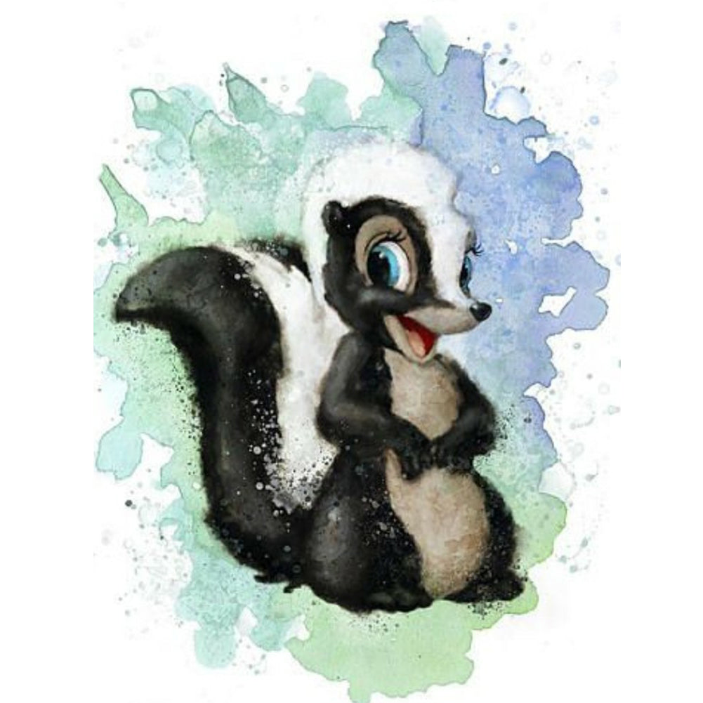 Watercolor And Ink Painting Of Squirrel 30*40CM(Canvas) Full Round Drill Diamond Painting