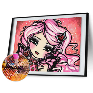 Cartoon Girl 40*30CM(Canvas) Full Round Drill Diamond Painting