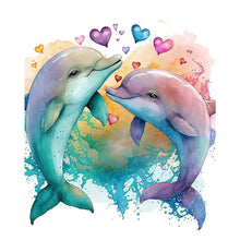 Load image into Gallery viewer, Huancan - Watercolor Animal - Dolphin - 40*50CM 16CT 2 Stamped Cross Stitch
