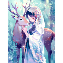 Load image into Gallery viewer, Girl And Deer 40*50CM(Canvas) Full Round Drill Diamond Painting
