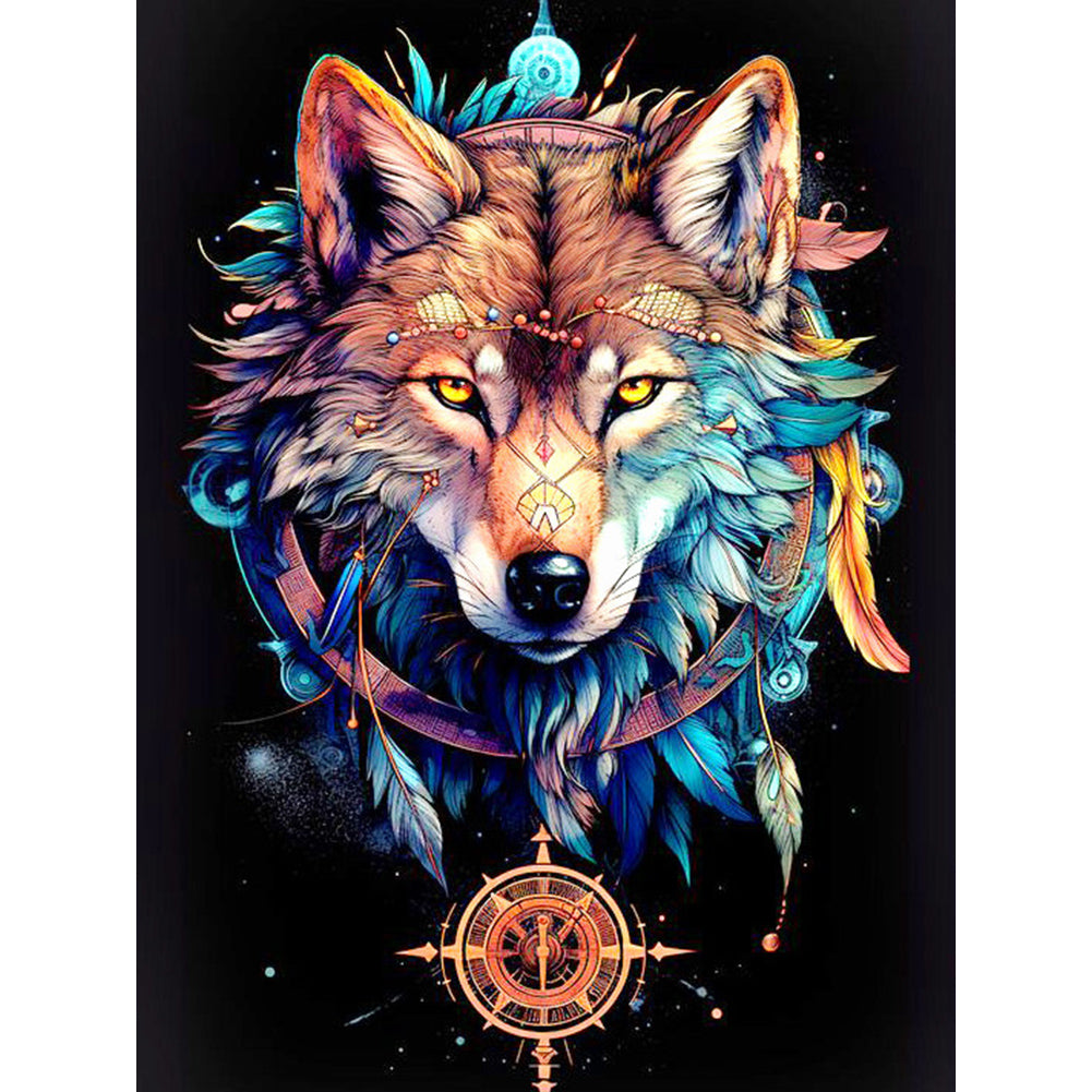Wolf 30*40CM(Picture) Full Square Drill Diamond Painting