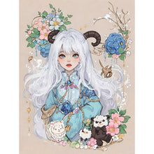 Load image into Gallery viewer, Huancan - Sheep Girl - 50*65CM 11CT 3 Stamped Cross Stitch
