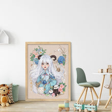 Load image into Gallery viewer, Huancan - Sheep Girl - 50*65CM 11CT 3 Stamped Cross Stitch
