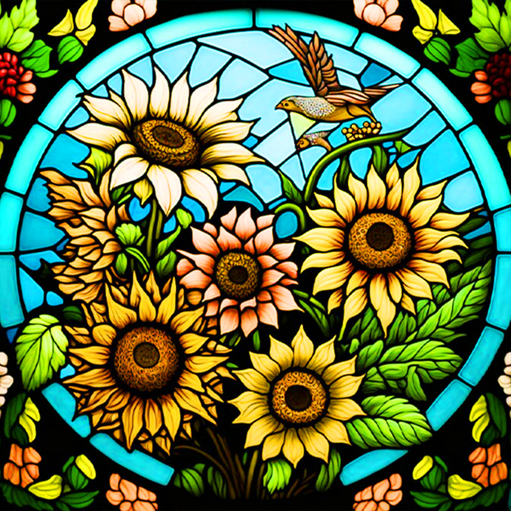 Many Sunflowers 30*30CM(Canvas) Full Round Drill Diamond Painting