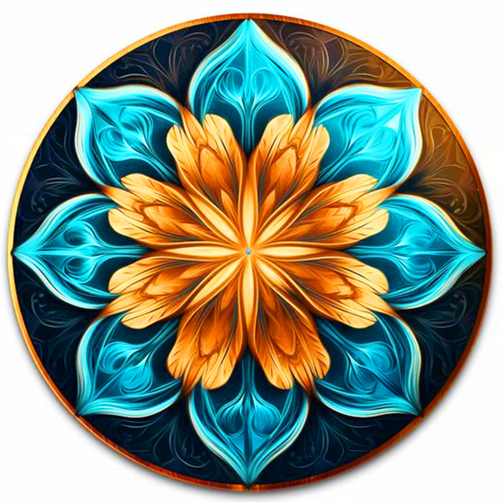 Eight-Petaled Flower 30*30CM(Canvas) Full Round Drill Diamond Painting