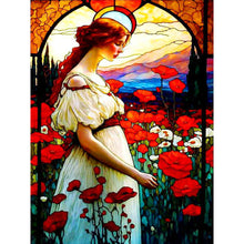 Load image into Gallery viewer, Thinking Girl In White 30*40CM(Canvas) Full Round Drill Diamond Painting
