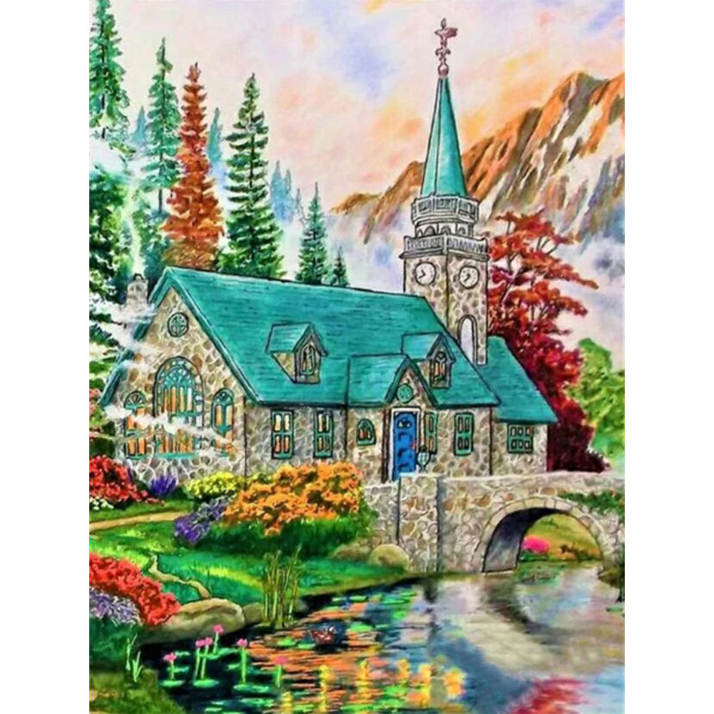 Countryside Garden 30*40CM(Canvas) Full Round Drill Diamond Painting