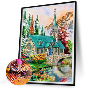 Countryside Garden 30*40CM(Canvas) Full Round Drill Diamond Painting