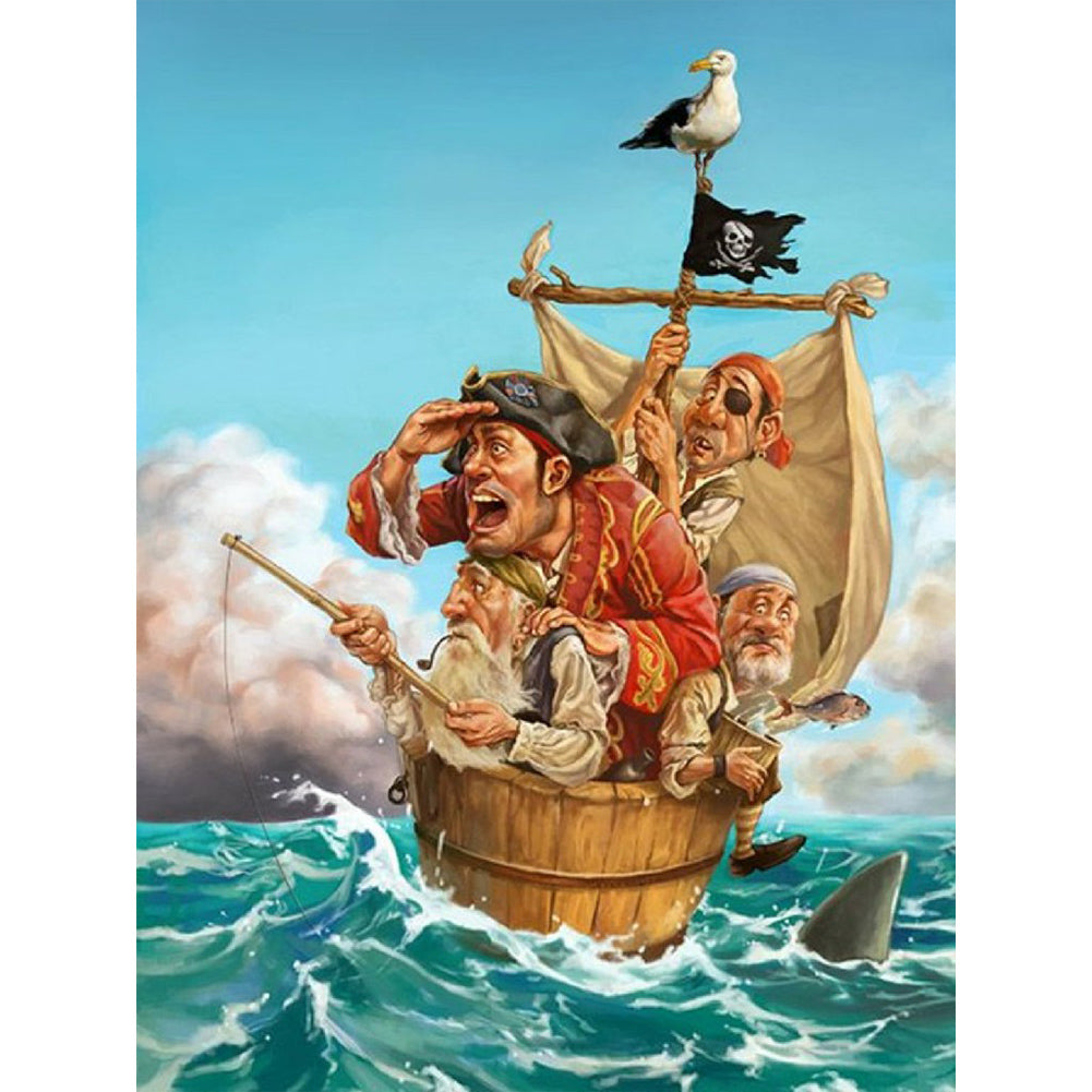 Pirate Ship 30*40CM(Canvas) Full Round Drill Diamond Painting
