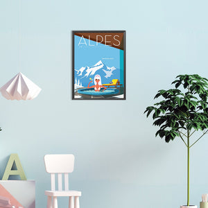 Snowy Mountain Scenery 30*40CM(Canvas) Full Round Drill Diamond Painting