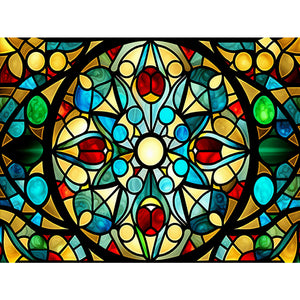 Line Art Glass Painting 40*30CM(Canvas) Full Round Drill Diamond Painting