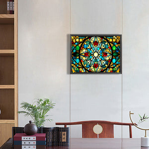 Line Art Glass Painting 40*30CM(Canvas) Full Round Drill Diamond Painting