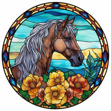 Load image into Gallery viewer, Yishu - Glass Painting - Horse - 40*40CM 11CT 3 Stamped Cross Stitch
