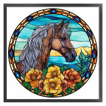 Load image into Gallery viewer, Yishu - Glass Painting - Horse - 40*40CM 11CT 3 Stamped Cross Stitch
