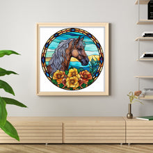 Load image into Gallery viewer, Yishu - Glass Painting - Horse - 40*40CM 11CT 3 Stamped Cross Stitch
