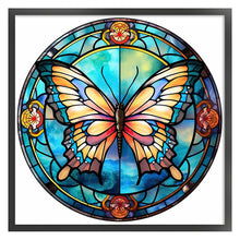 Load image into Gallery viewer, Yishu - Glass Painting - Butterfly - 40*40CM 11CT 3 Stamped Cross Stitch
