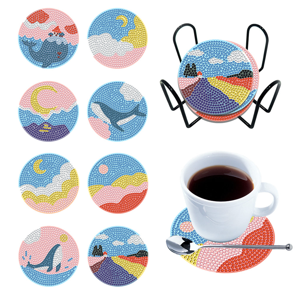 DIY Anime Art Mosaic Cup Cushion Creative for Tabletop Protection (YT10 )
