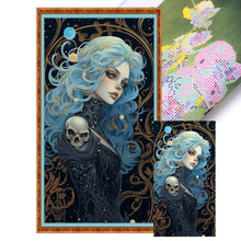Load image into Gallery viewer, Huancan - Blue-Haired Girl - 40*70CM 11CT 3 Stamped Cross Stitch
