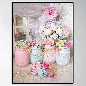 Vase 40*30CM(Canvas) Round Drill Diamond Painting