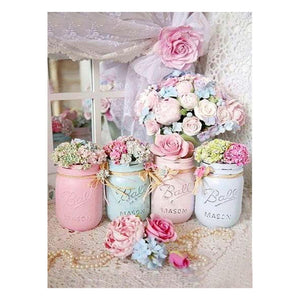 Vase 40*30CM(Canvas) Round Drill Diamond Painting