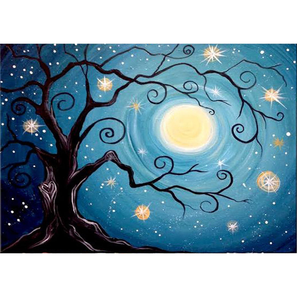Night Scene 40*30CM(Canvas) Full Round Drill Diamond Painting